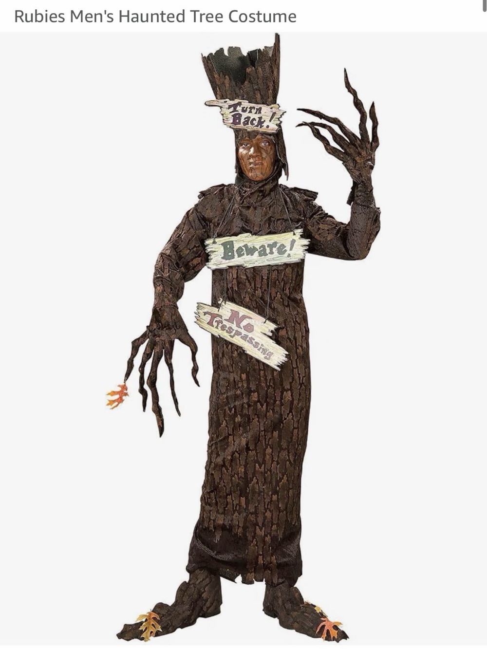 Men's Haunted Tree Costume in Brown with Black Accents